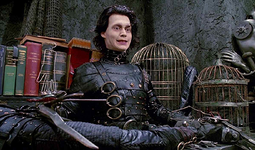 image du film COMPRESSION EDWARD SCISSORHANDS DE TIM BURTON.